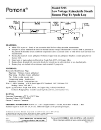 Thumbnail of document Data Sheet - 5295 Low Thermal EMF Spade Lug to Retractable Banana Plug Patch Cord